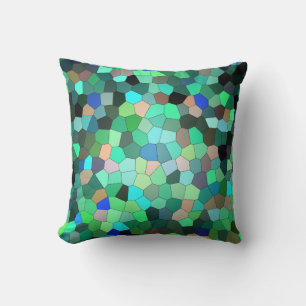 Abstrakt Mosaic Peacock Feather Cushion Kudde
