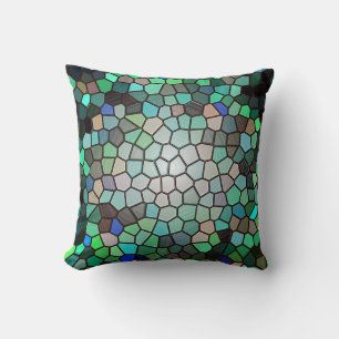 Abstrakt Mosaic Peacock Feather Cushion Kudde