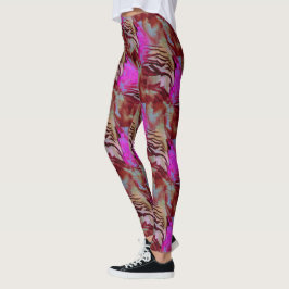 Abstrakt mosaic teckning av rustisk rosa och rostb leggings