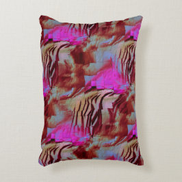 Abstrakt mosaic teckning av rustisk rosa och rostb prydnadskudde