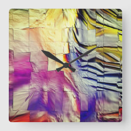 Abstrakt mosaic teckning lätt kardad och pärlskimr fyrkantig klocka