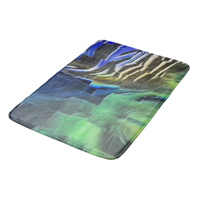 Abstrakt mosaic teckning lätt kardad och satin badrumsmatta (Vinklad)