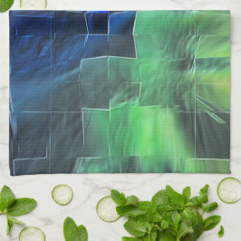 Abstrakt mosaic teckning lätt kardad och satin kökshandduk