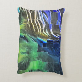 Abstrakt mosaic teckning lätt kardad och satin prydnadskudde