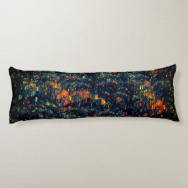 Abstrakt mosaik av förskjuten campfire på grönakti kroppskudde