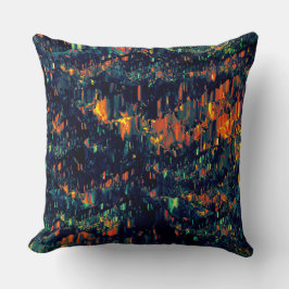 Abstrakt mosaik av förskjuten campfire på grönakti kudde