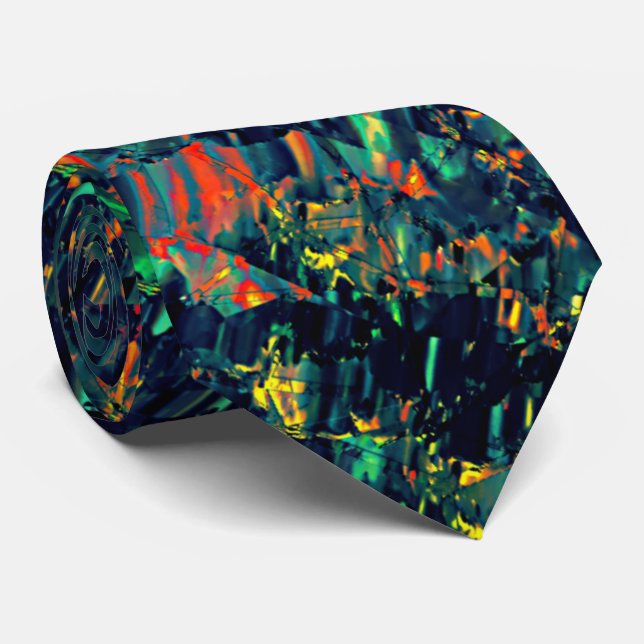 Abstrakt mosaik av förskjuten campfire på grönakti slips (Rullad)