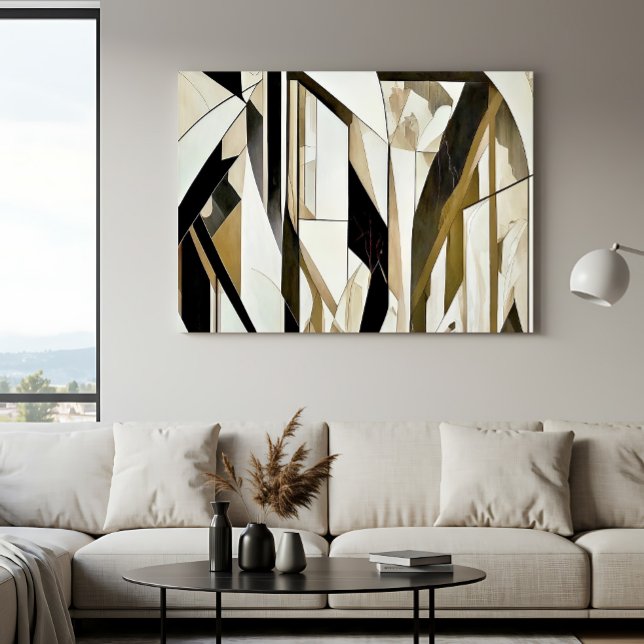 Abstrakt mosaik guld och neutral poster (Skapare uppladdad)