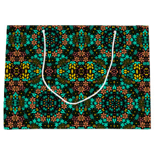 Abstrakt mosaik kaleidoskopisk blommigt blommor sv