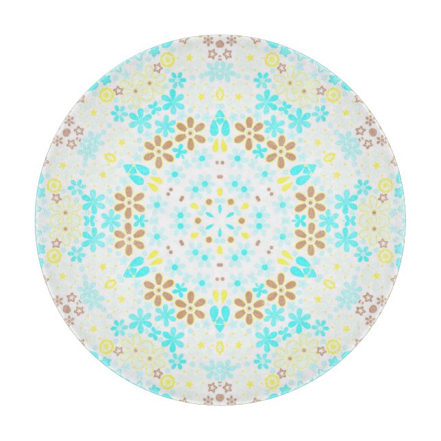 Abstrakt mosaik, kaleidoskopisk blommigt blommor v (Framsidan)