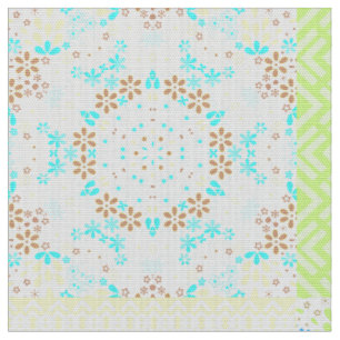 Abstrakt mosaik, kaleidoskopisk blommigt blommor v tyg