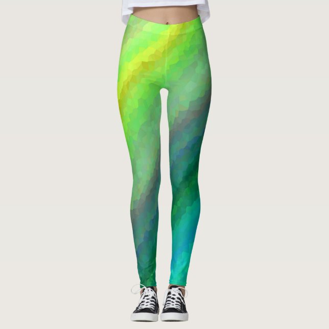 Abstrakt mosaik sömlöst mönster leggings (Framsida)