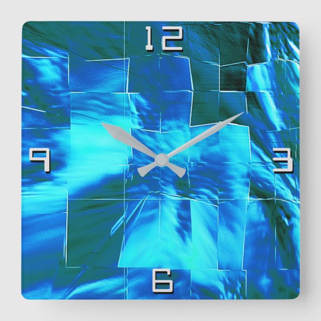 Abstrakt mosaik teckning, himlar eller lätt alumin fyrkantig klocka (Framsida)