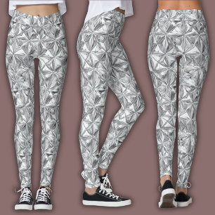 Abstrakt mosaikmönster Diamantprisma Leggings
