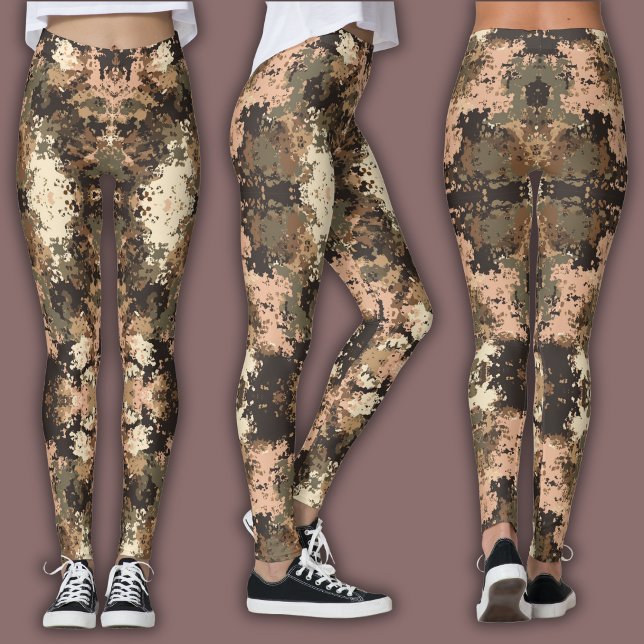 Abstrakt mosaikmönster | Jordton Digital Camo Leggings (Skapare uppladdad)