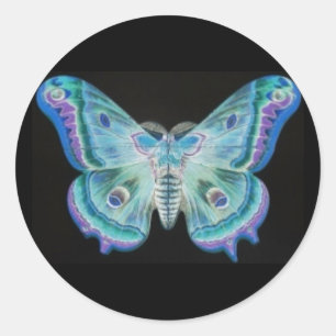 Abstrakt Moth Sticker Runt Klistermärke