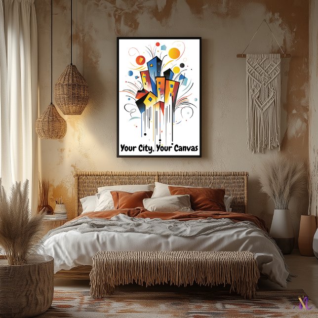 Abstrakt Motiv, minimalistisk Urban Skyline Poster (Skapare uppladdad)
