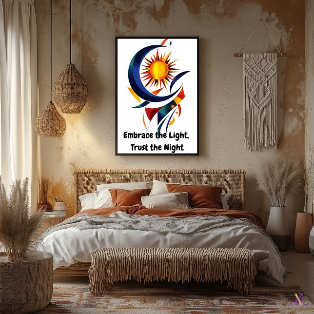 Abstrakt Motivations Minimalistisk Sol- och Månkon Poster (Skapare uppladdad)