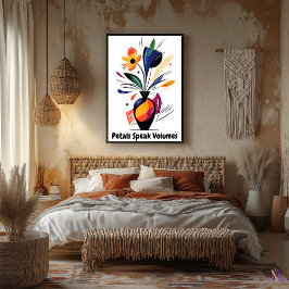 Abstrakt Motiverande Minimalistisk Blommigt Art Poster