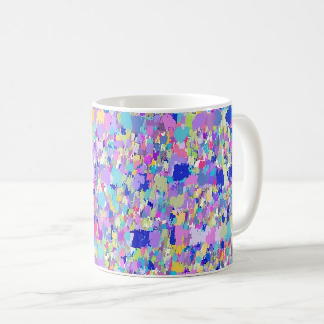Abstrakt Mottled 80s Färg Kaffemugg (Framsida höger)