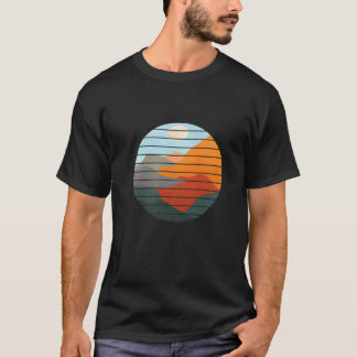 Abstrakt Mountain Ligcape Sunset Colorful Aesthe T Shirt