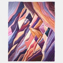Abstrakt Mountain Scene Lila Peach Burgundy Fleecefilt