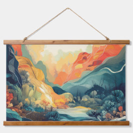 Abstrakt Mountain Sunrise Tapestry