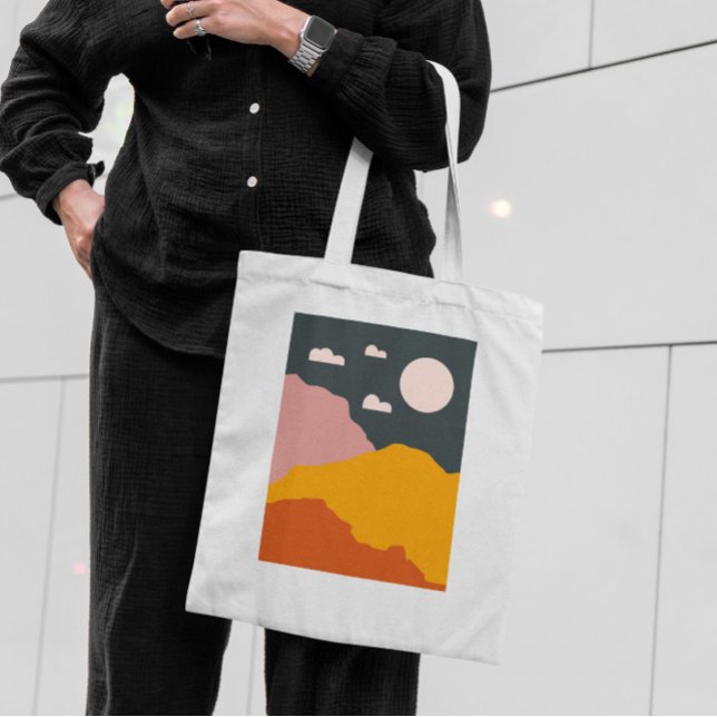 Abstrakt Mountains Tote Bag Tygkasse (Skapare uppladdad)