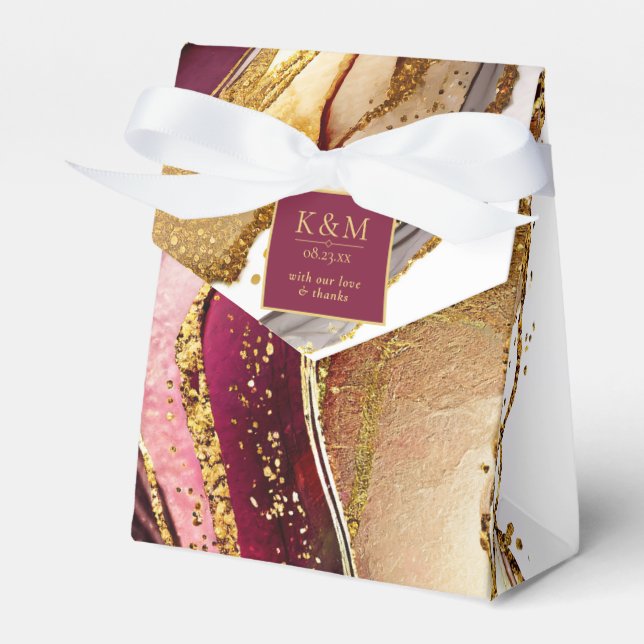 Abstrakt mousserande Bröllop Vin Red ID1018 Presentaskar (Framsidan Sidan)