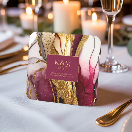 Abstrakt mousserande Bröllop Vin Red ID1018 Underlägg Papper Kvadrat