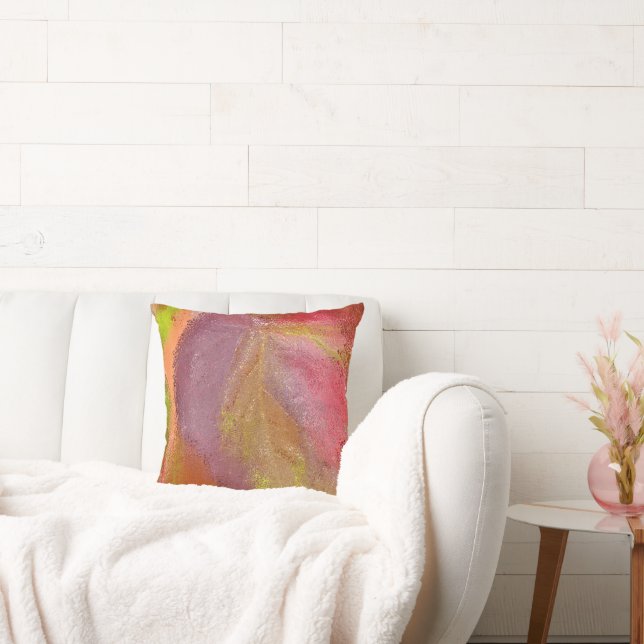 ABSTRAKT/MULTI-FÄRGAD/LILA,MARIGOLD, ROSA, GREE KUDDE (Soffa)