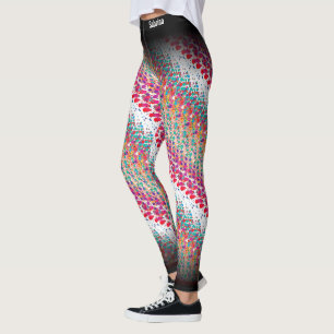 Abstrakt Multifärgad Mönster Leggings
