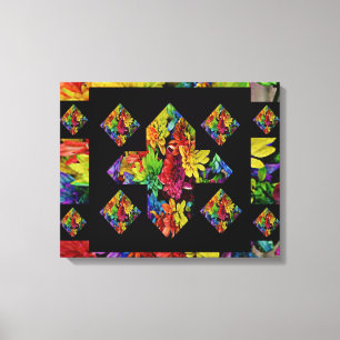 Abstrakt MultiFärgad Plus-Blommigt Art Canvastryck