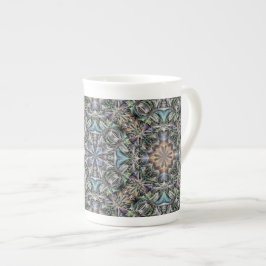 Abstrakt Multifärgad Succulent Garden Rosette Benporslin Mugg