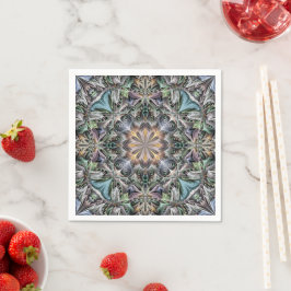Abstrakt Multifärgad Succulent Garden Rosette Pappersservett