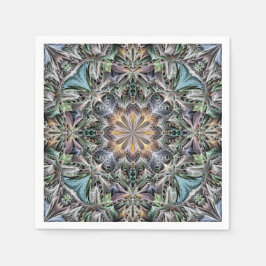 Abstrakt Multifärgad Succulent Garden Rosette Pappersservett