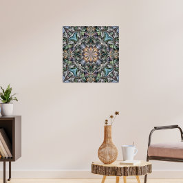 Abstrakt Multifärgad Succulent Garden Rosette Poster