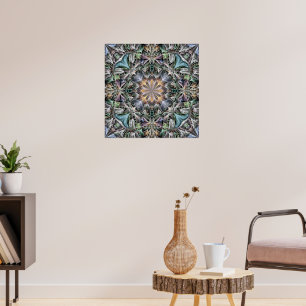 Abstrakt Multifärgad Succulent Garden Rosette Poster