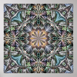 Abstrakt Multifärgad Succulent Garden Rosette Poster