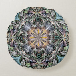 Abstrakt Multifärgad Succulent Garden Rosette Rund Kudde