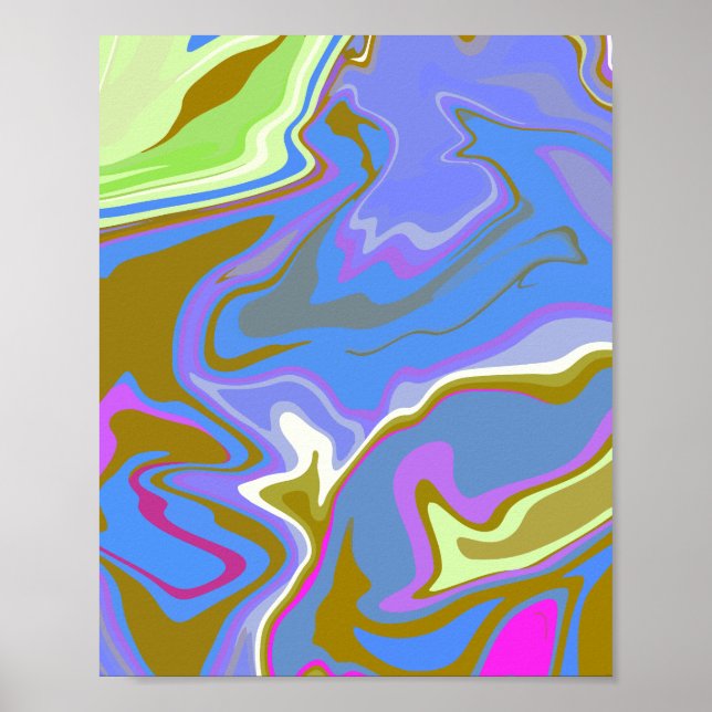 Abstrakt Multifärgad Swirl Mönster Poster (Framsidan)