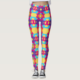 Abstrakt Multifärgat Mönster med diamanter Leggings