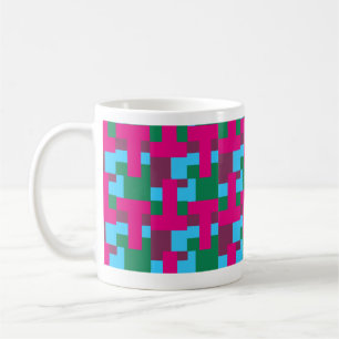 Abstrakt Multifärgat Mönster med geometri Kaffemugg