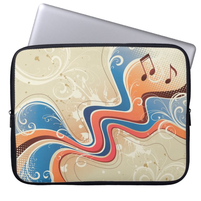 Abstrakt Music Background Laptop sleeve (Framsidan)