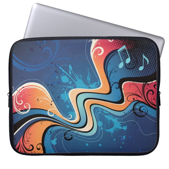 Abstrakt Music Background Laptop sleeve (Framsidan)