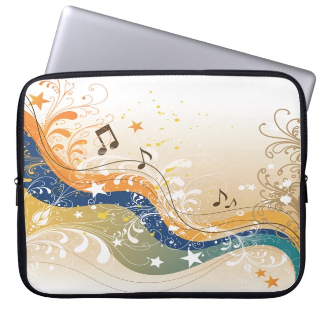 Abstrakt Music Background Laptop sleeve (Framsidan)