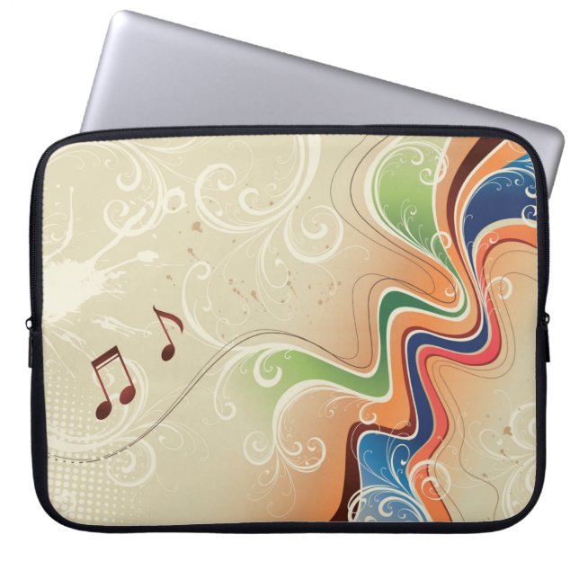 Abstrakt Music Background Laptop sleeve (Framsidan)