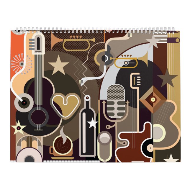 Abstrakt Music-bakgrund Kalender (Omslag)