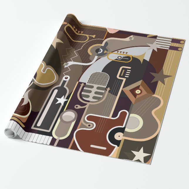 Abstrakt Music-bakgrund Presentpapper (Utrullad)