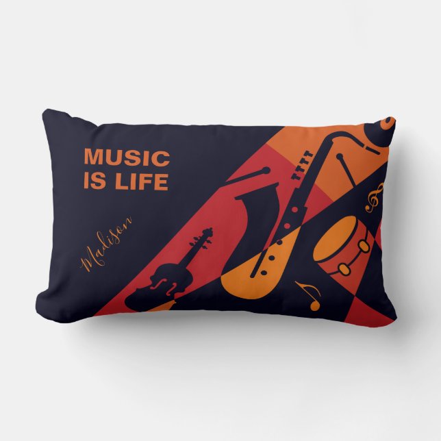 Abstrakt Music, eget namn och dekorativ kudde (Framsida)